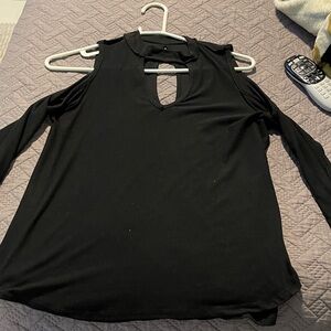 Stylish Black Long Sleeve Women's Top